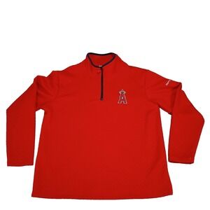 Anaheim Angels Re Quilted Half Zip With Memorial Care Logo On Arm Sweater Jacket